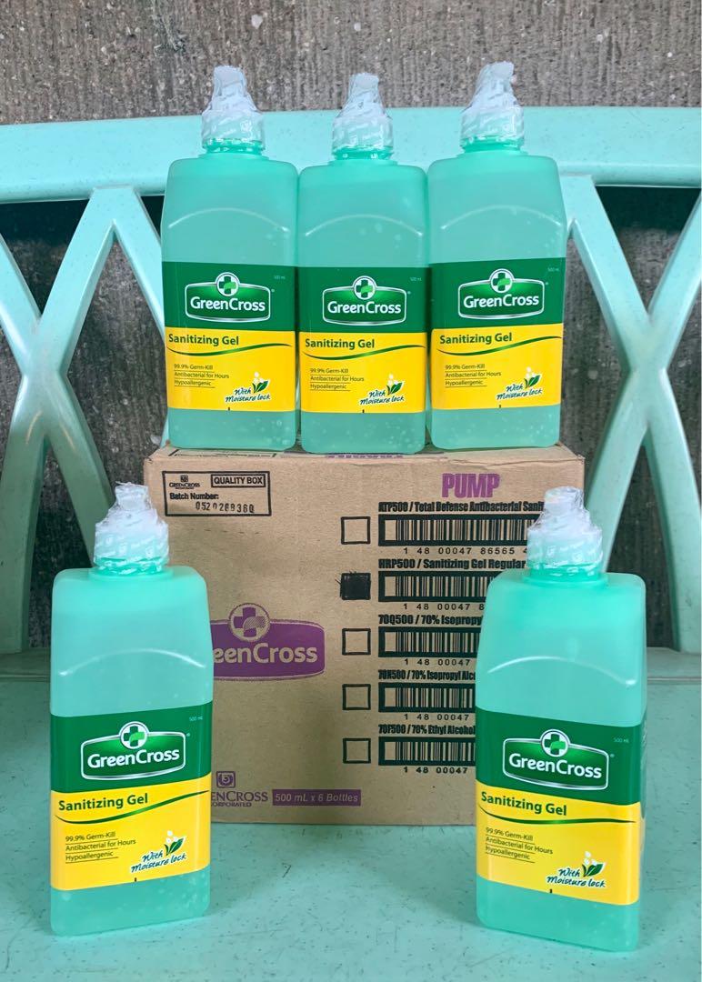 Green Cross Sanitizing Gel with Moisturizer 500ml Pump (Category: Face Care) located in Manila. Submitted by preloovedtorelooved (Listing ID 1016045629, Image 1). Description: .