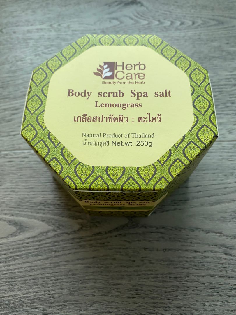 HerbCare Body scrub Spa salt Lemongrass, Beauty & Personal Care, Bath