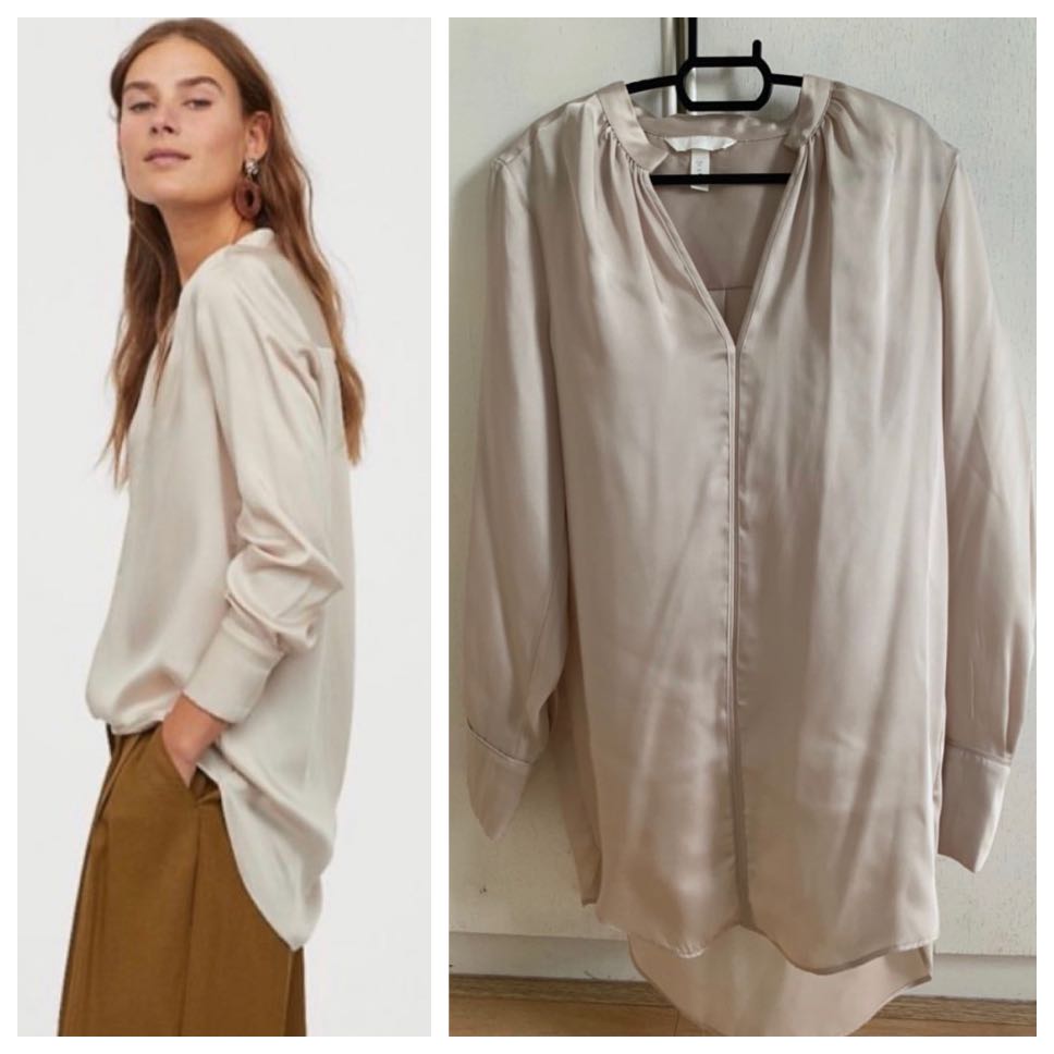 H M satin blouse Women s Fashion Tops Blouses on Carousell
