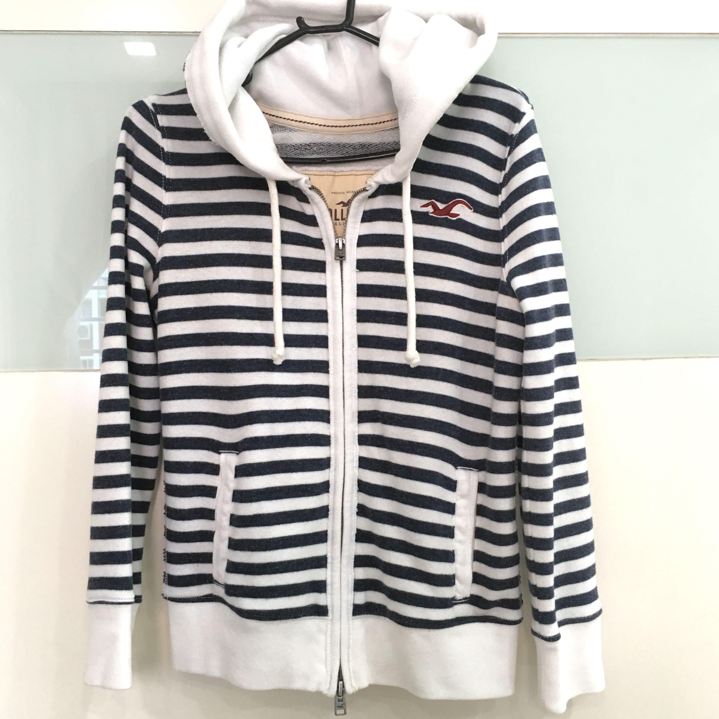 Hollister blue and white hoodie clearance
