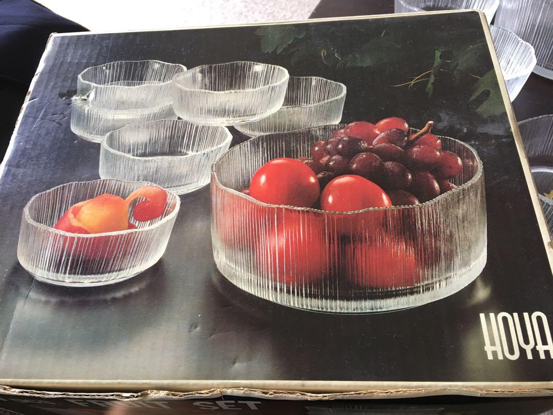 Hoya Fruits Glass Bowl Set, Furniture & Home Living, Kitchenware 