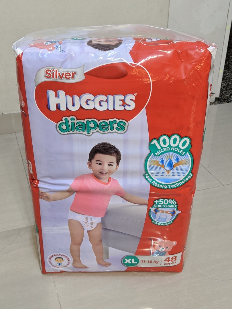 Huggies Silver Diapers XL 48pcs, Babies & Kids, Bathing & Changing