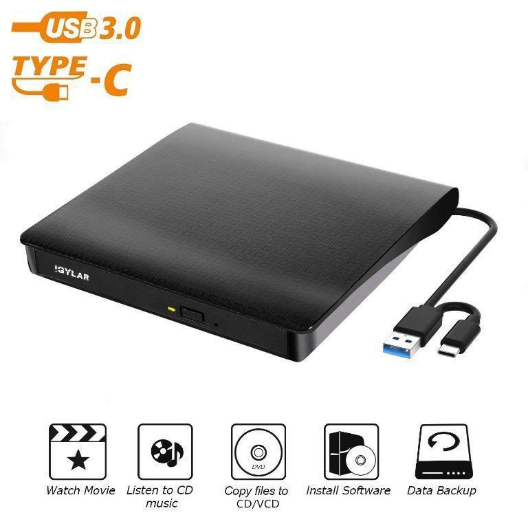 Igylar External Cd Dvd Drive Usb 3 0 Type C External Dvd Cd