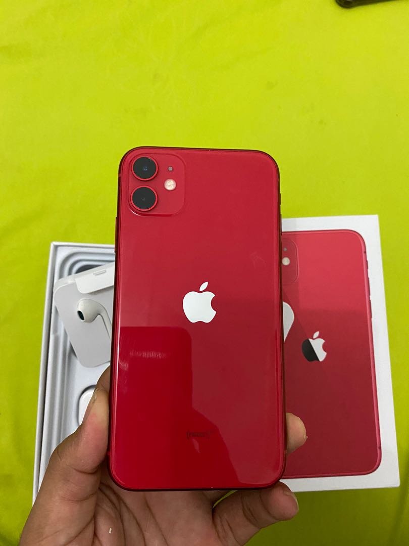Iphone 11 64gb Red Merah Baru Pakai Sebulan Telepon Seluler Tablet Iphone Iphone 11 Series Di Carousell