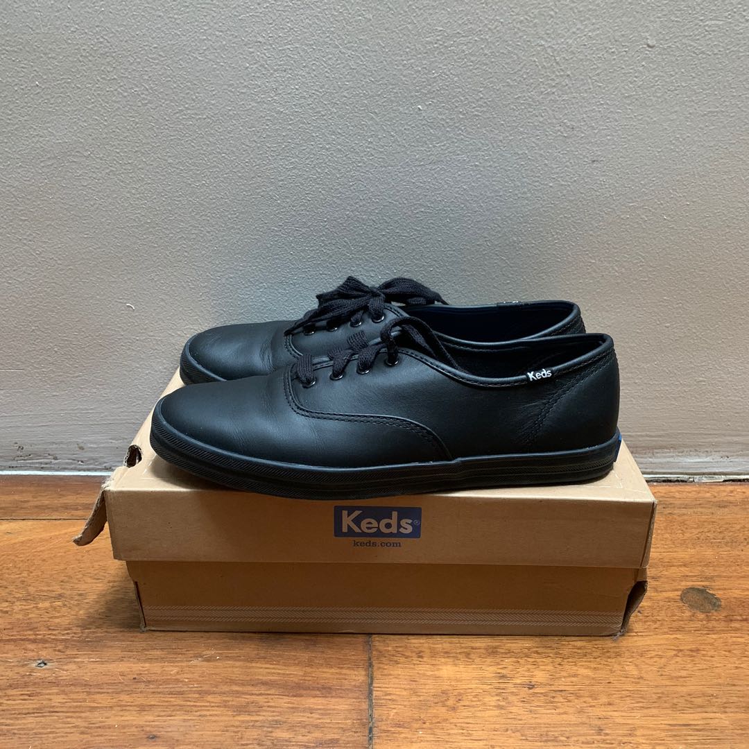 keds champion black leather