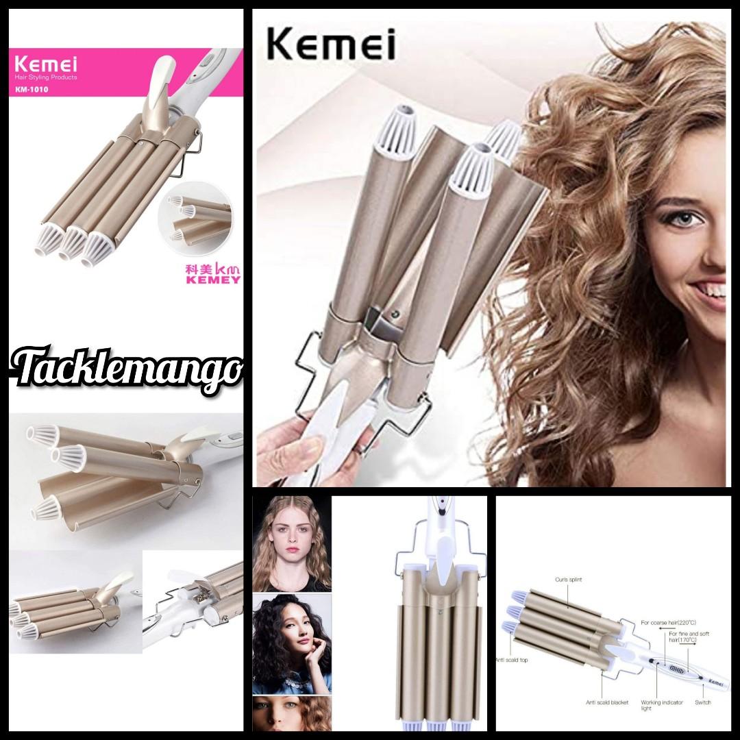 Kemei professional triple jumbo barrel curling iron clearance