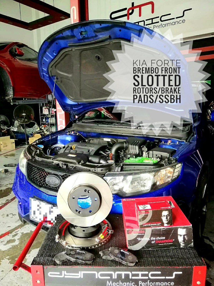 KIA Forte/Koup/K3 Brembo Front slotted rotors/brake pads/HEL SSBH, Car