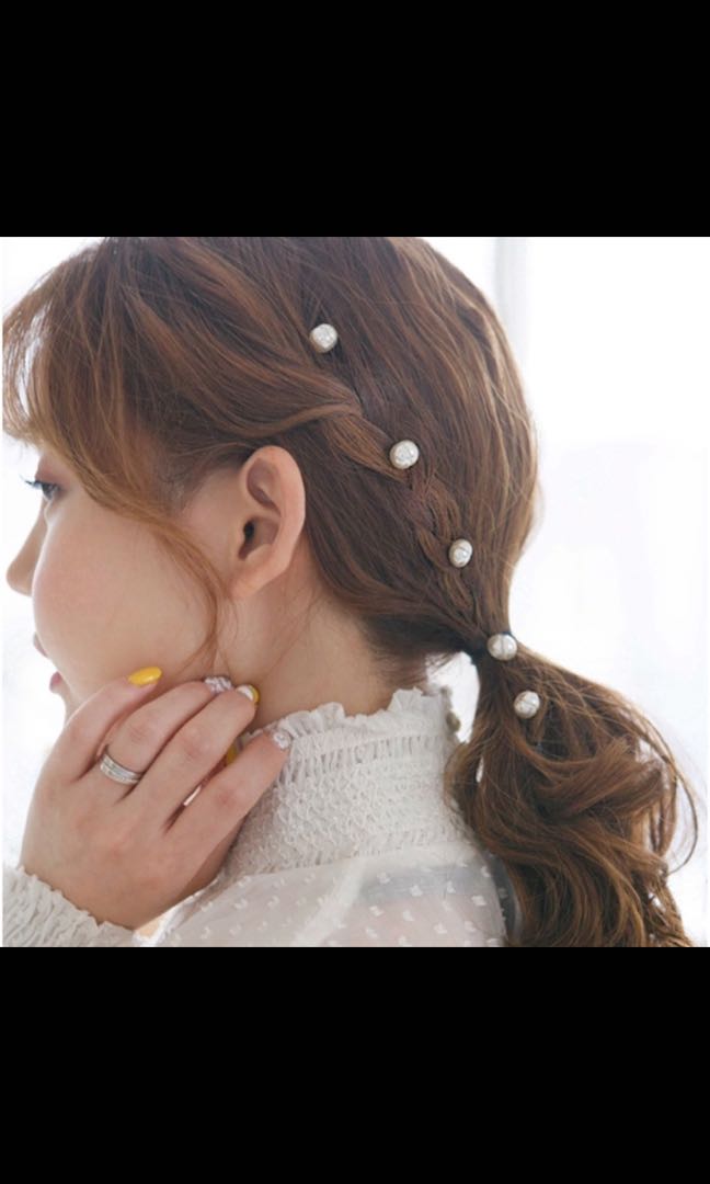 Korean pearl beaded hair piece invisible hairpin, Women's Fashion