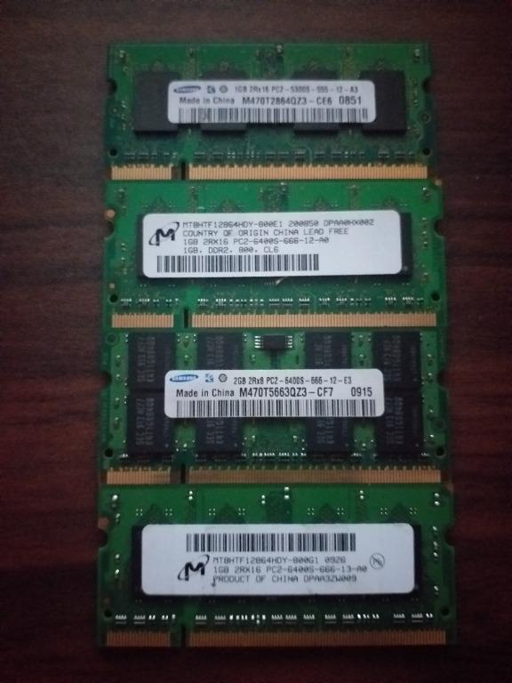 Laptop Netbook Ram Ddr2 2gb And 1gb Electronics Computer Parts Accessories On Carousell