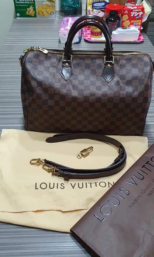 Louis Vuitton Speedy 35 Bandouliere Damier Ebene, Luxury, Bags & Wallets on  Carousell