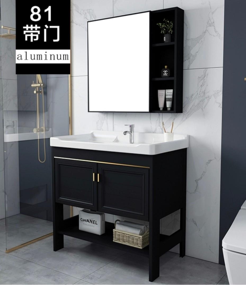 Luxury Bathroom Vanity Mirror Cabinet With Mixer Tap Set