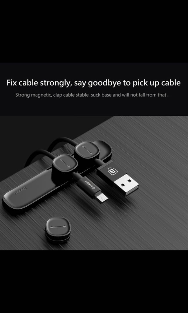 Magnetic Phone Cable Wire Organizer for Car Office Desktop!