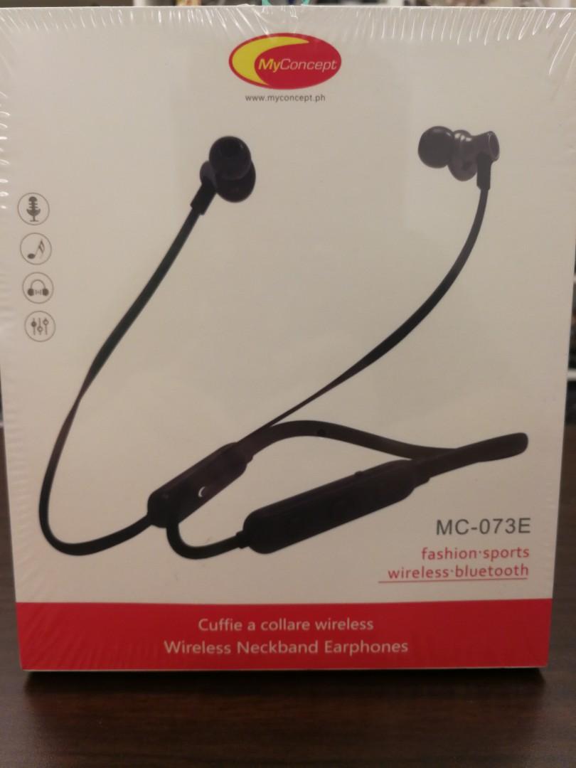 MC-073E Wireless Neckband Earphones (Category: Earphones) located in Cainta. Submitted by metrocitus (Listing ID 1016170234, Image 1). Description: Brand new wireless earphones, authentic and unopened..