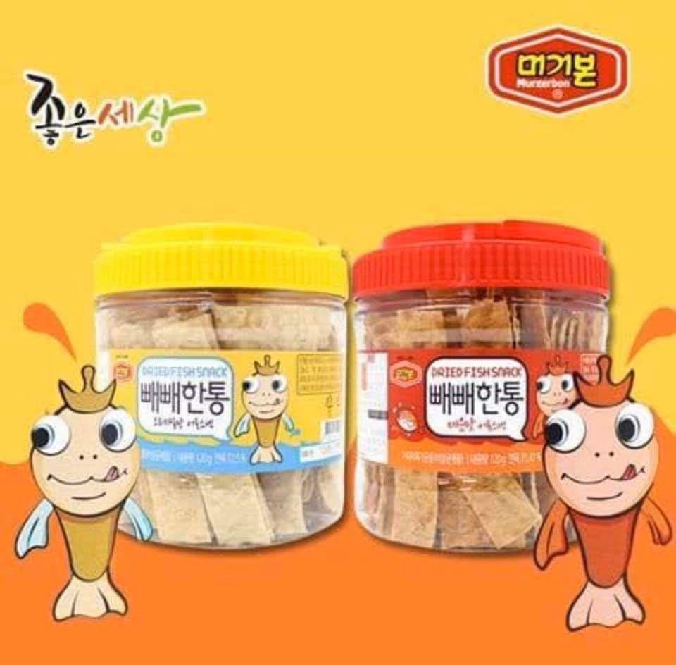 韓國murgerbon 韓式烤魚片桶裝 嘢食 嘢飲 包裝食物 即食食物 Carousell