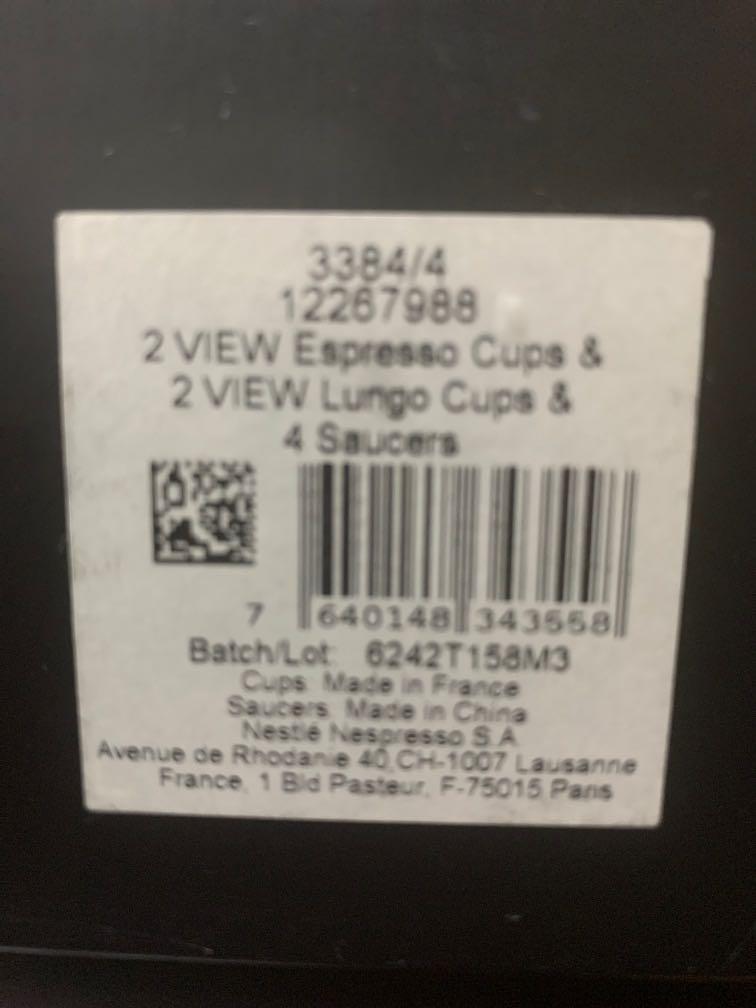 Nespresso View Collection (4 cups and 4 saucers) (Category: Coffee Machines & Makers) located in Mandaluyong City. Submitted by vlc212 (Listing ID 1016102412, Image 3). Description: Nespresso View Collection includes: 2 view ESPRESSO cups 2 view LUNGO cups 4 saucers THIS IS FOR SAME DAY DELIVERY ONLY VIA LALAMOVE. ( pls note location is bdo maysilo branch) Last price posted! Kindly check my other nespresso listings! thank you! .