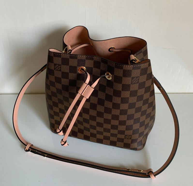 NEW LOUIS VUITTON LV NEONOE DAMIER EBENE MM VENUS PINK BUCKET