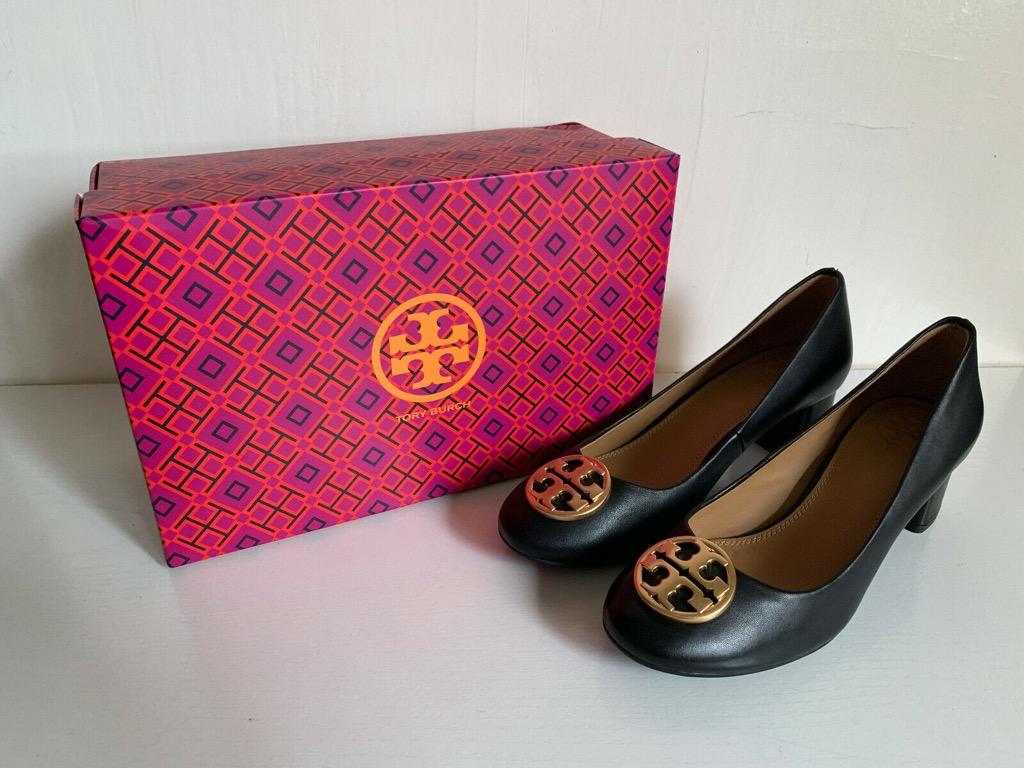 NEW! TORY BURCH CHELSEA 50MM NAPA LEATHER PERFECT BLACK PUMPS HEELS SANDALS  SHOES 6 36 US$278 SALE, Women's Fashion, Footwear, Heels on Carousell