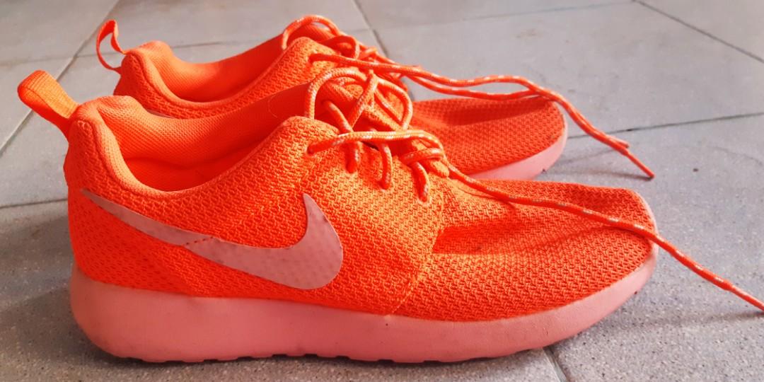 red orange sneakers