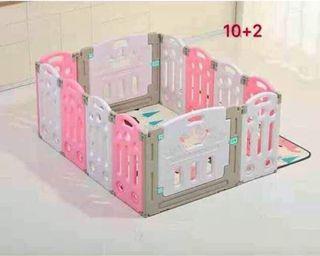 On hand! 12 panels High Quality Pink Crown Play fence Play Yard