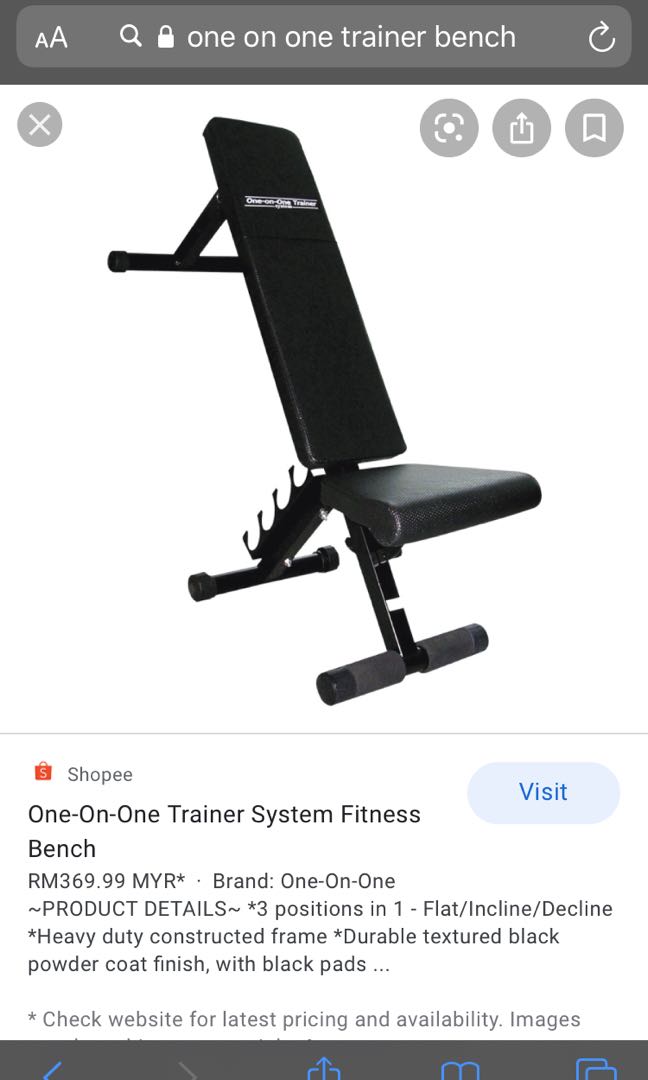 One on one trainer online system bench