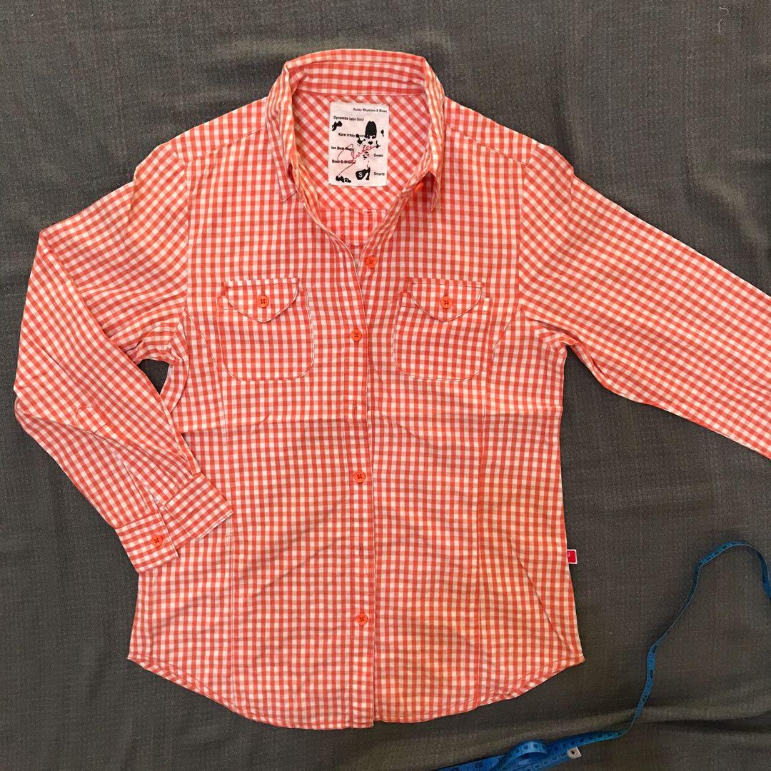 Orange Checkered Shirt / Kemeja Oren 