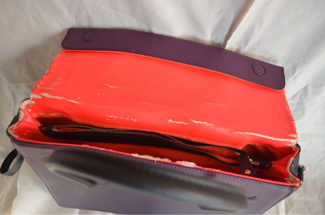 Paul’s Boutique purple saffiano leather, Women's Fashion, Bags