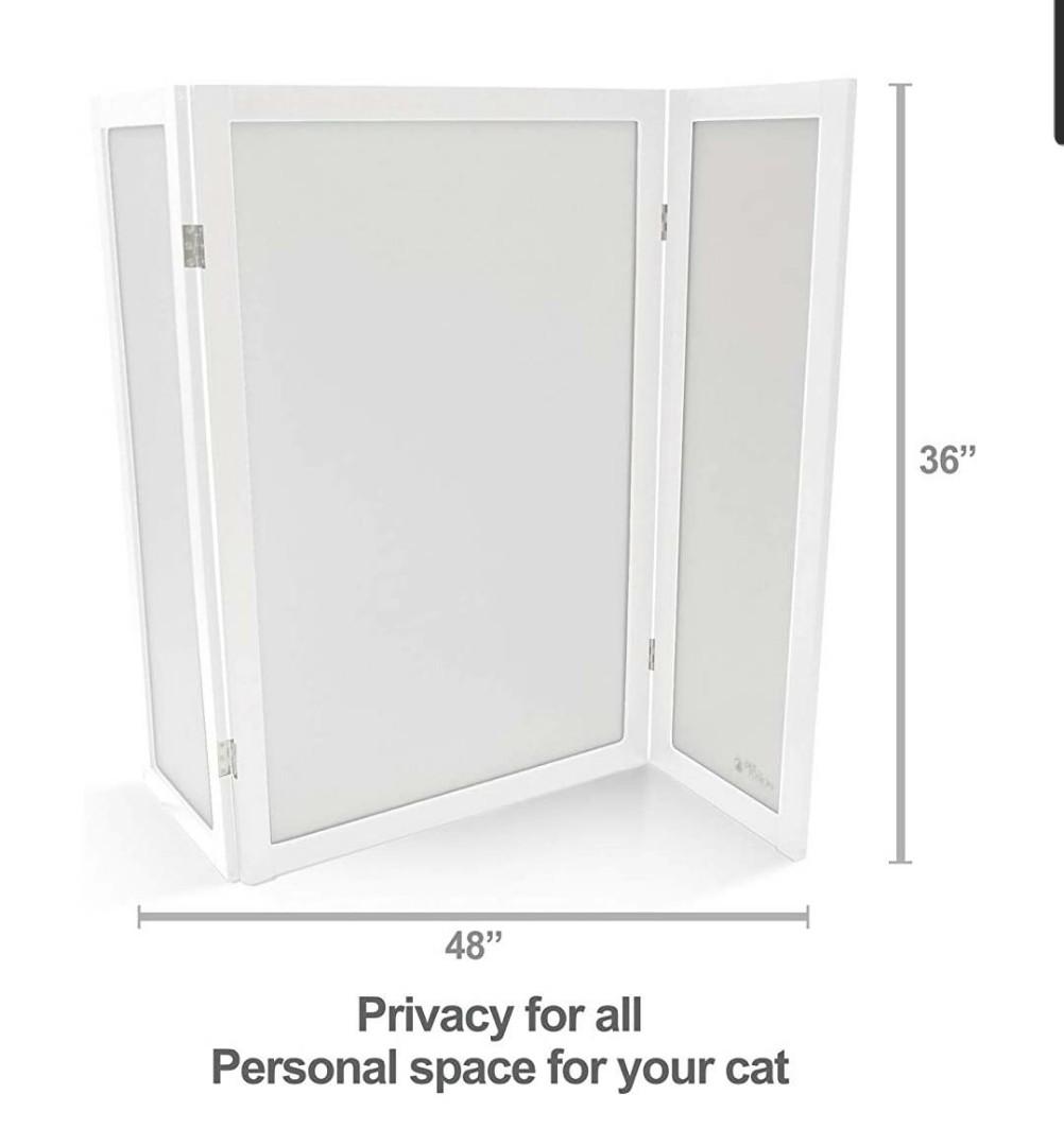 PetFusion ModestCat Litter Box Privacy Screen (3' tall; 4' wide, White