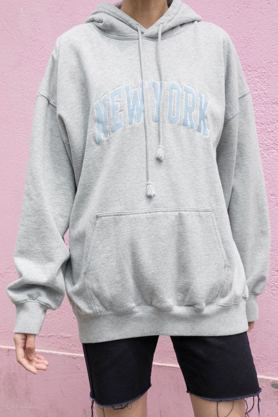 Po Brandy Melville Grey New York Christy Hoodie Women S Fashion Clothes Outerwear On Carousell But then i saw it on another girl. po brandy melville grey new york christy hoodie