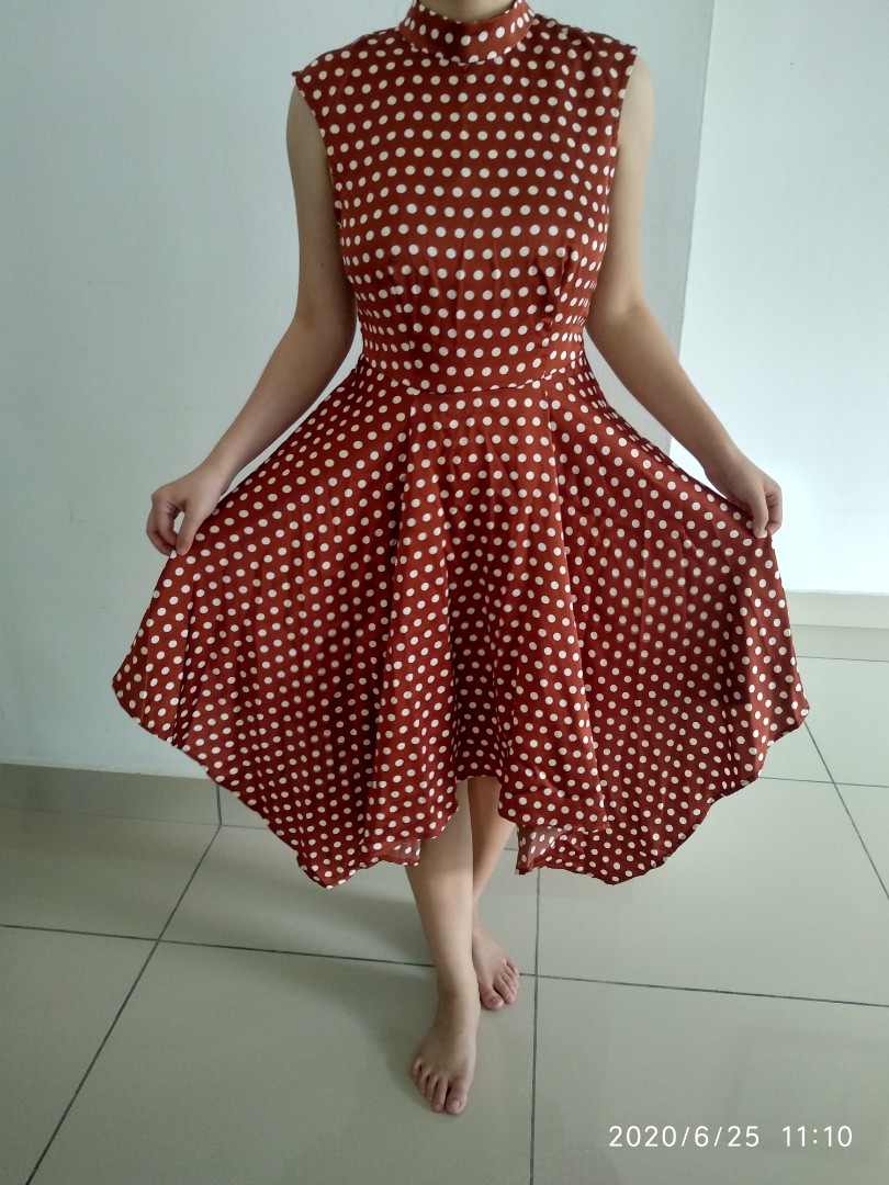 zalora polka dot dress