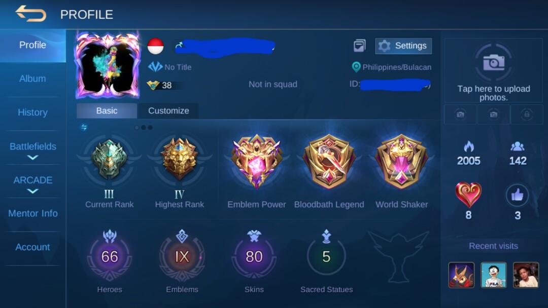 Selling Mobile Legends Account Video Gaming Video Games On Carousell