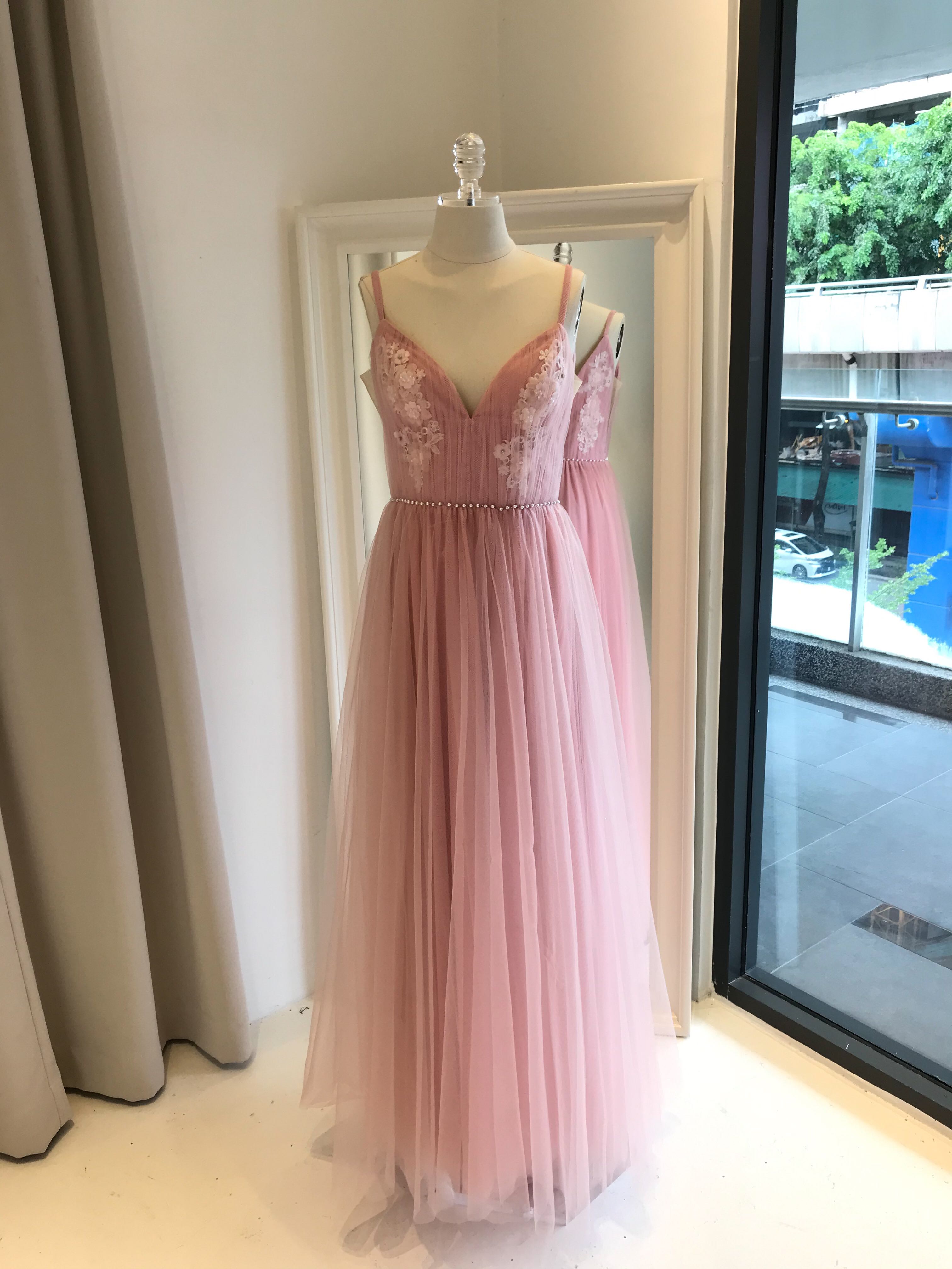 pink dinner gown