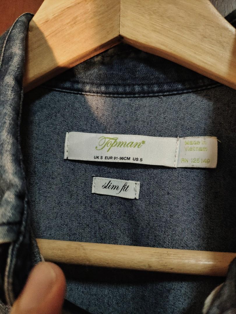 Topman's Shirt - Kemeja (Denim), Fesyen 