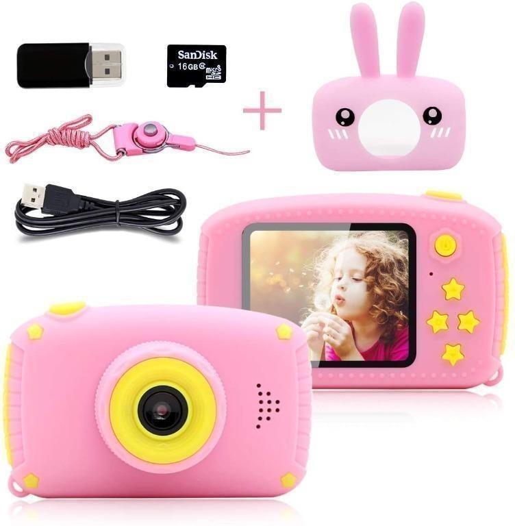 Toys For 3 6 Year Old Girls Kids Camera Hd 1080p Digital Camera For Kids Video Recorder Cameras Cartoon Camcorder Best Gift Children Party Outdoor Play Pink Rabbit Christmas Birthday Gifts Electronics Others