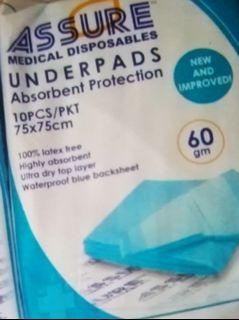 Tena diaper size L/ wipes/ Underpad