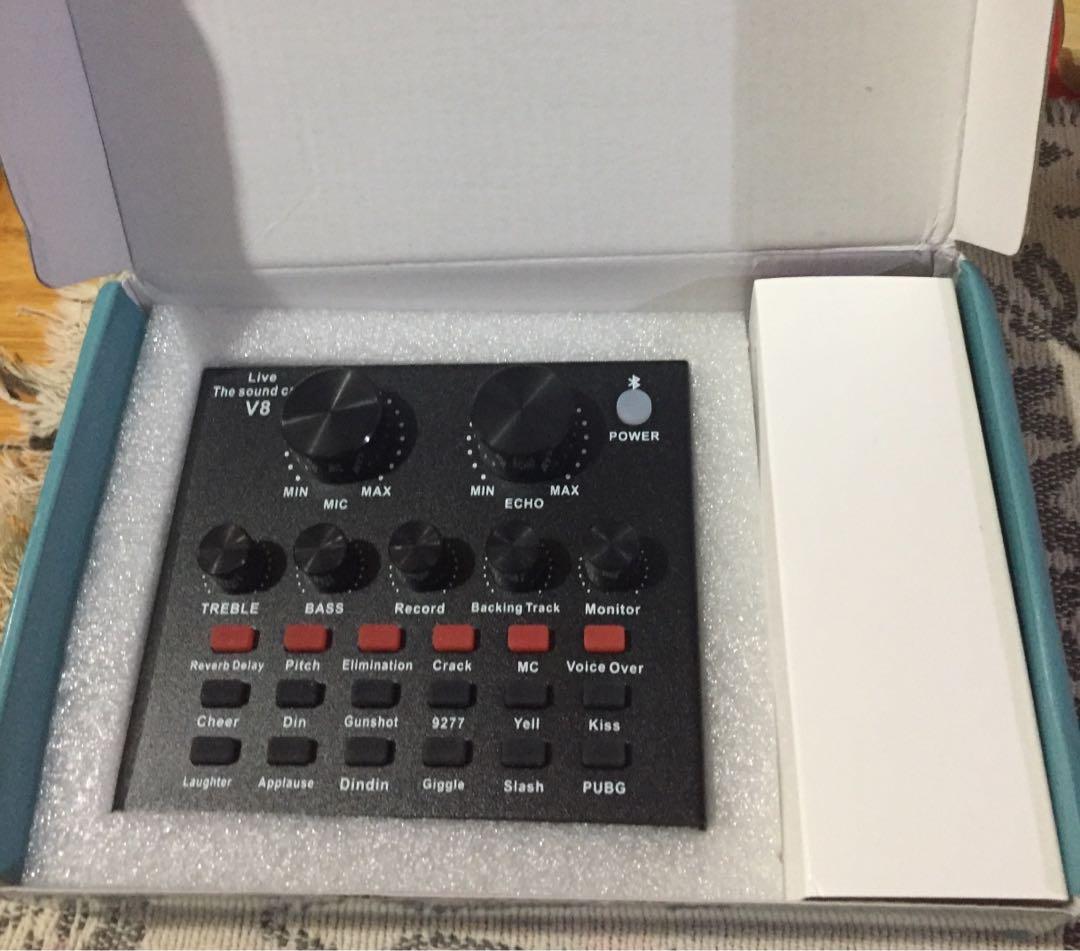 V8 sound card (Category: Soundbars, Speakers & Amplifiers) located in Pasay City. Submitted by lestat_1976 (Listing ID 1016050653, Image 3). Description: Brand new, v8 live sound card with bluetooth -on hand -mode of pymt: gcash or bpi money transfer.