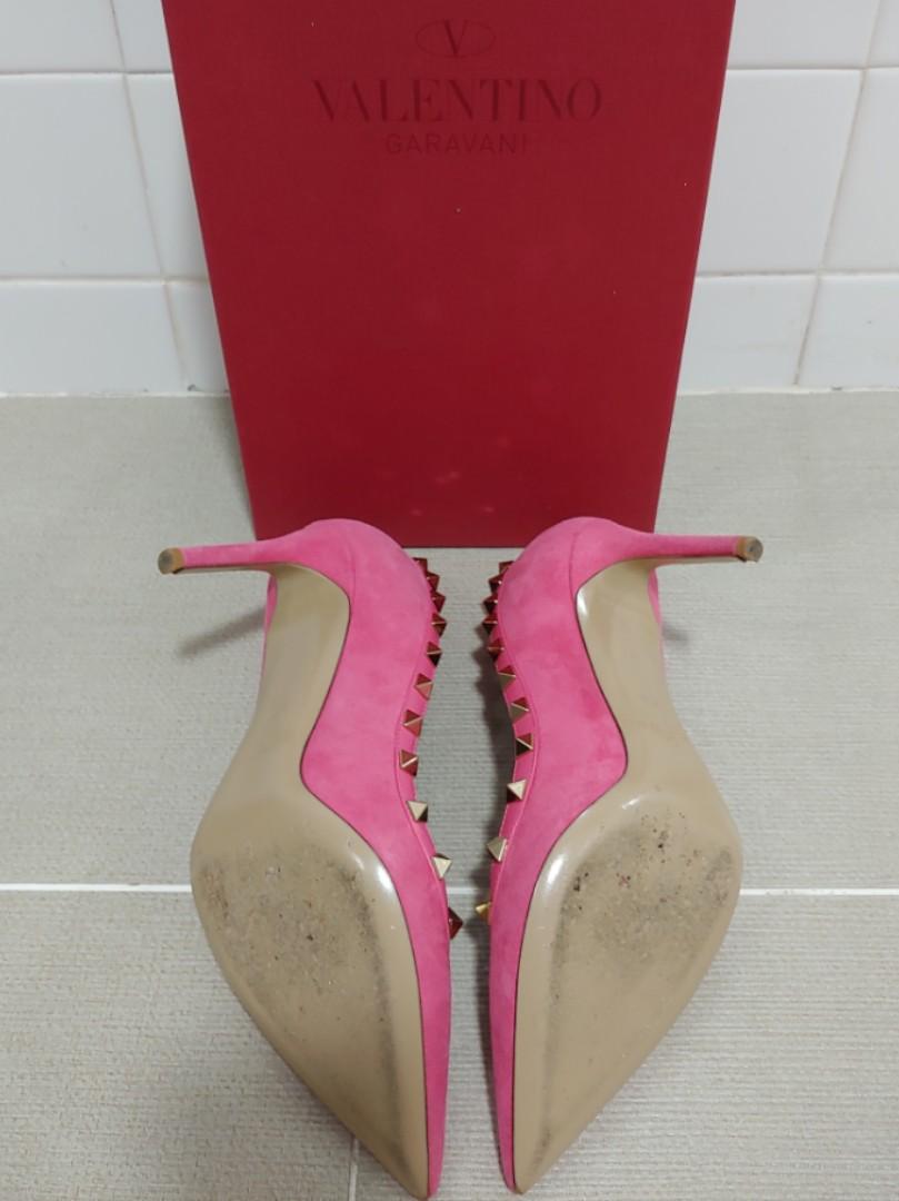 Valentino Rockstud Heels Hot Pink