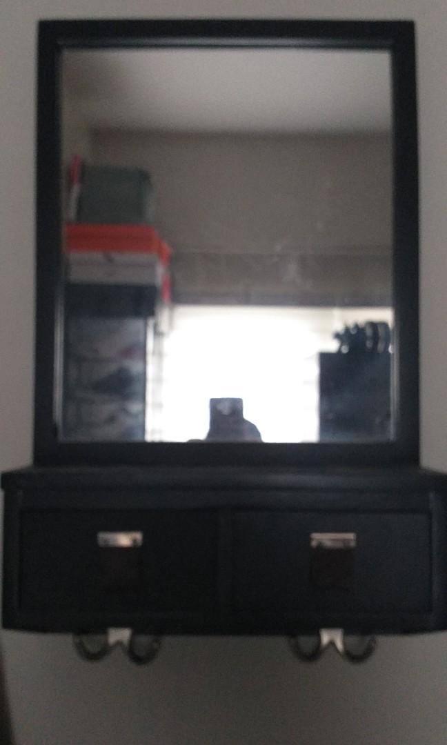 Wall Mirror With Key Holder And Small Drawer Home Furniture