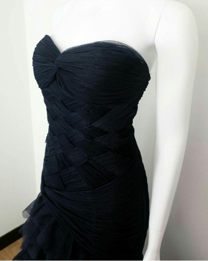 dark blue wedding gown