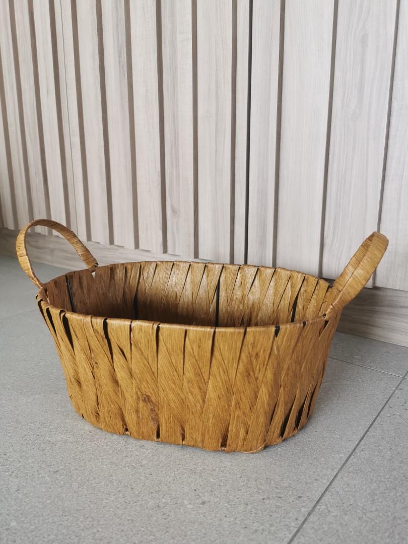 Woven Basket With Metal Structure Furniture Home Decor Others