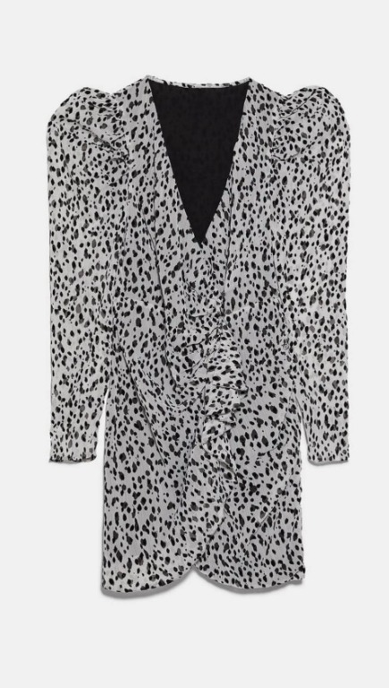 animal print dress black and white