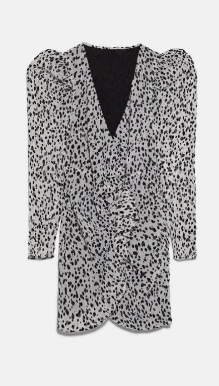 black white leopard print dress