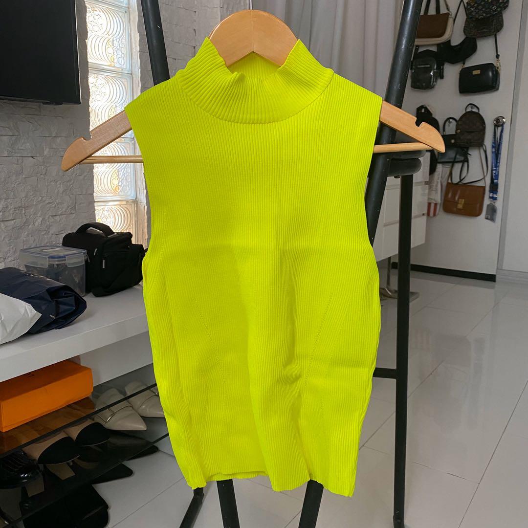 lime green turtleneck sweater zara