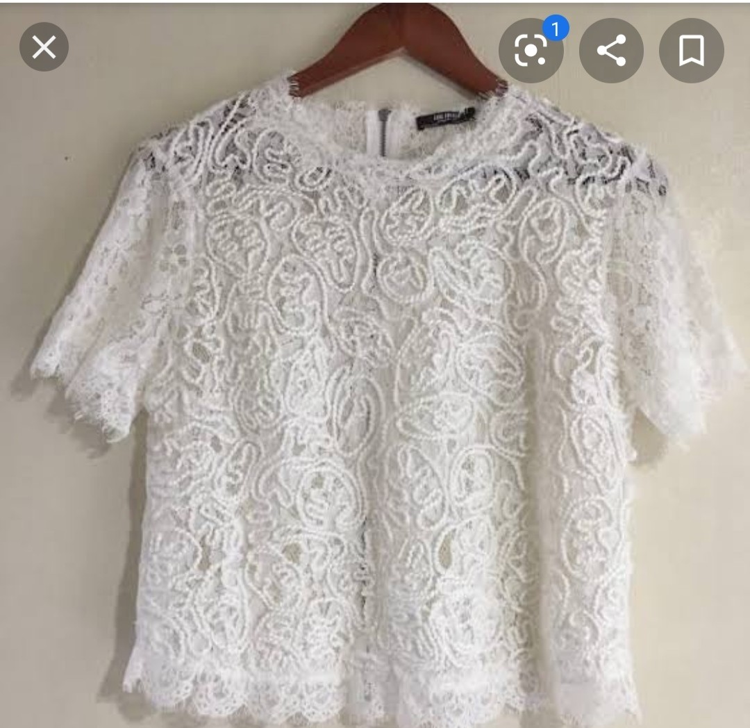 zara white lace shirt
