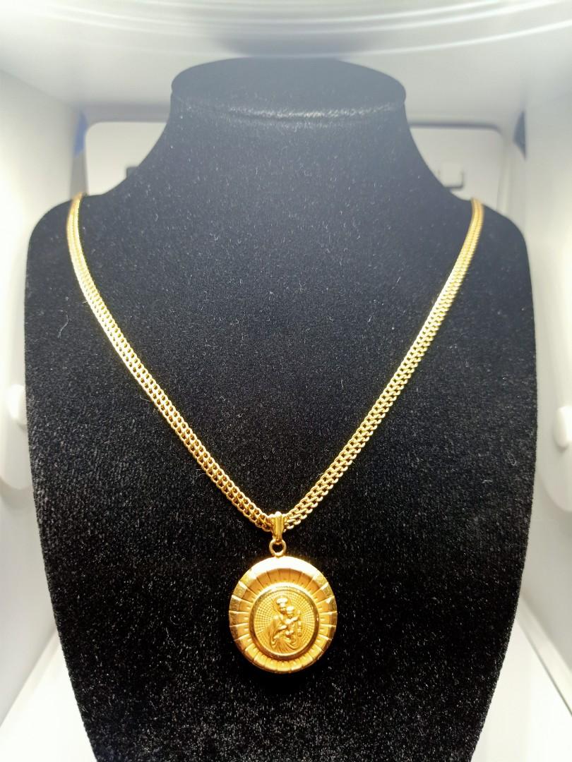 Religious medallion necklace hot sale
