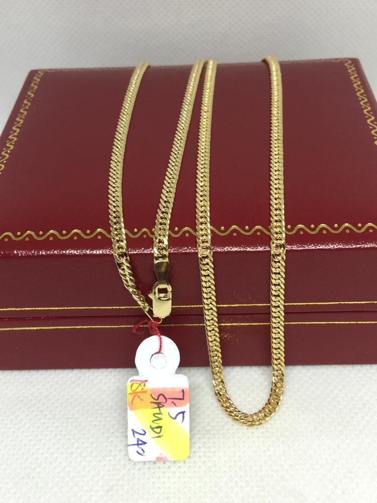 18K Saudi Gold Chain Japan Style 10 Cut 