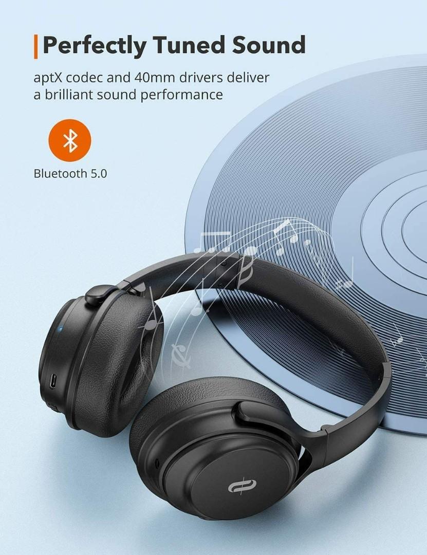 TaoTronics Hybrid Active Noise Cancelling Headphones 3 ANC Modes 2020 Upgraded Bluetooth Headphones SoundSurge 55 Over Ear Headphones Wireless Headset with HD Stereo Sound 30H Playtime CVC 8.0 Mic 