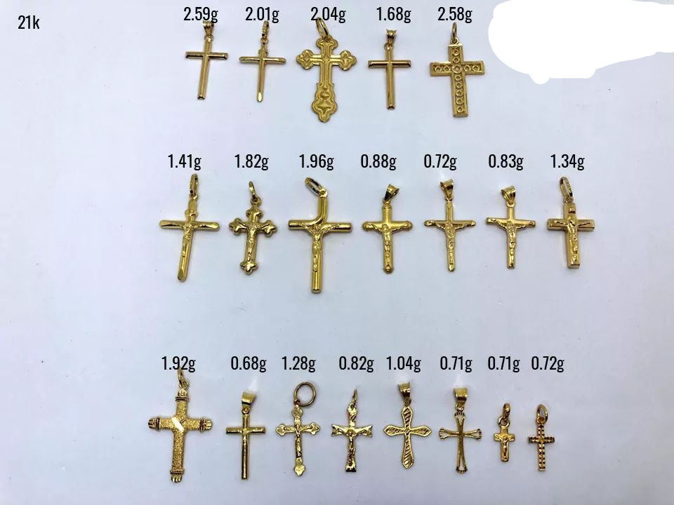 21K Saudi Gold Cross Pendant VSPL 