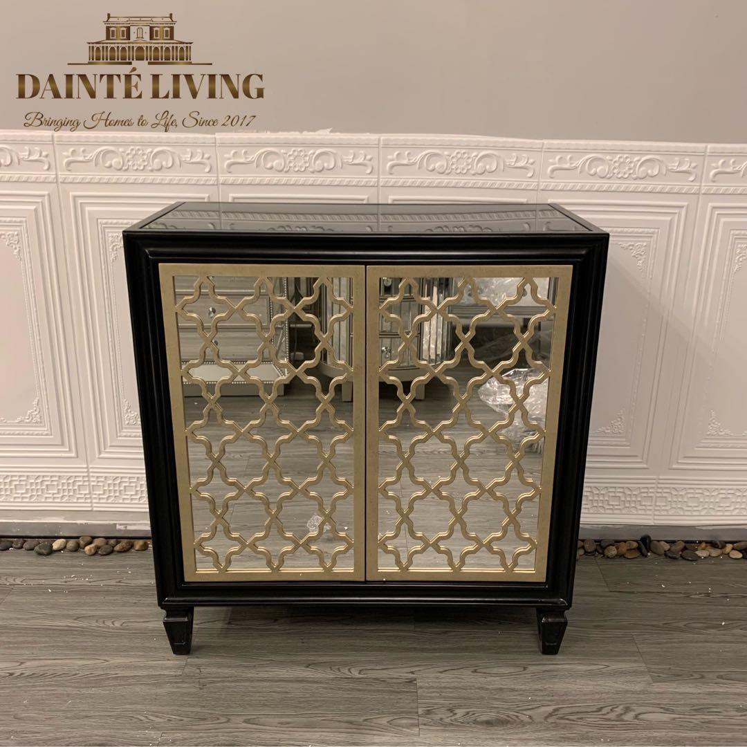 Sale Mirrored Antique Gold Sideboard Shoe Cabinet Furniture Shelves Drawers On Carousell