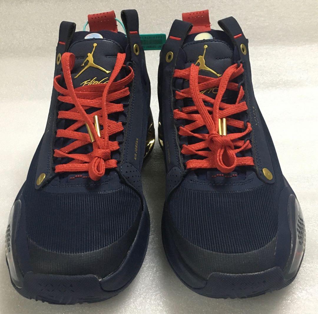 Air Jordan 34 XXXIV 2019 “New Orleans” Navy Blue, 9.5 US, Men's Fashion,  Footwear, Sneakers on Carousell