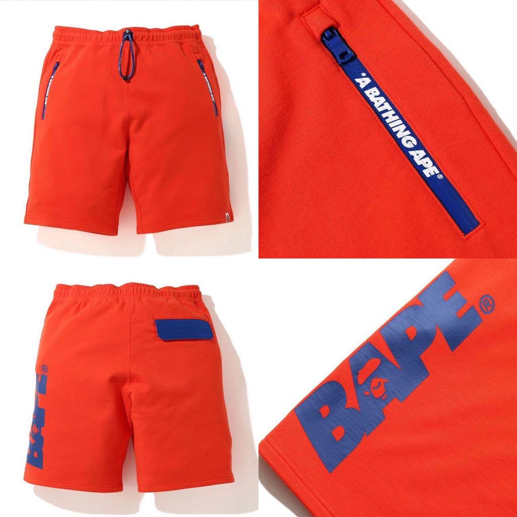 orange bape shorts
